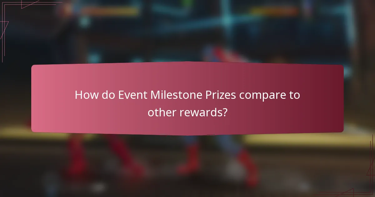 How do Event Milestone Prizes compare to other rewards?