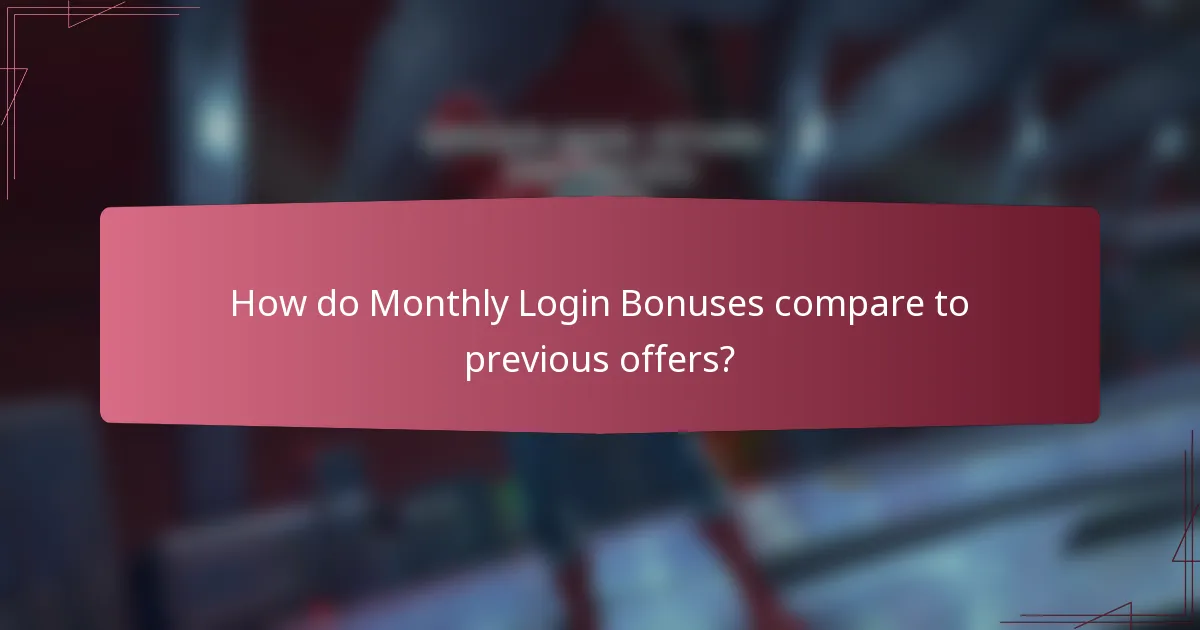 How do Monthly Login Bonuses compare to previous offers?